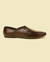 alt message - Manyavar Men Dark Brown Loafers Style Shoes image number 2